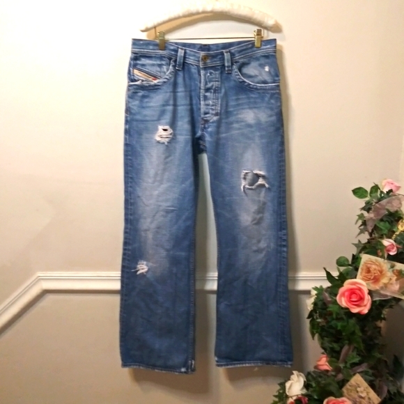 Vintage Diesel Tyel Distressed Button-Fly Bootcut Jeans Made In Italy - Picture 14 of 14